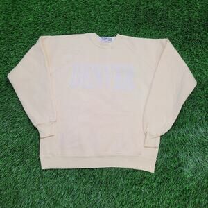 Vintage 80s Denver Sweatshirt Womens Medium 19x23 Yellow